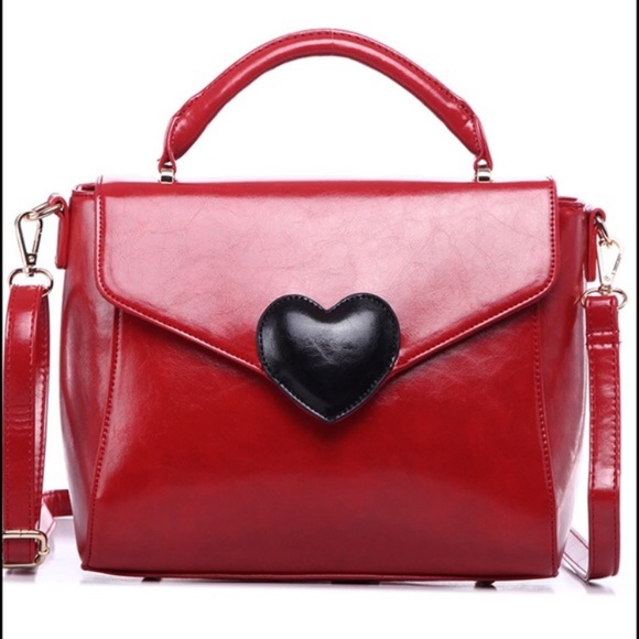 Pink Haley Handbags - 1 LEFT Pink Haley Heart Satchel Bag in Red